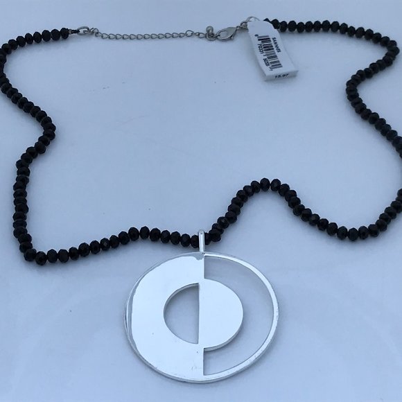 Argento Vivo Necklaces Silver Tone Black Beaded St - Picture 3 of 9